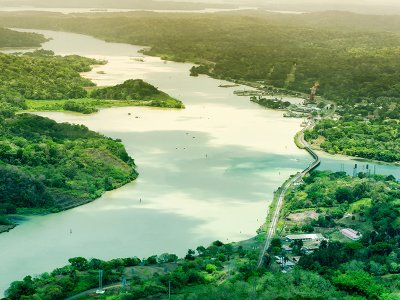 Panama Canal Aerial View, Panama