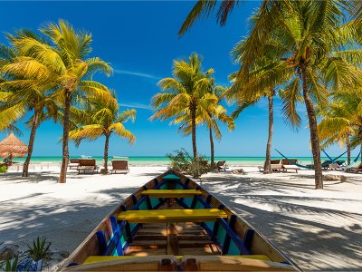 Holbox beach boat