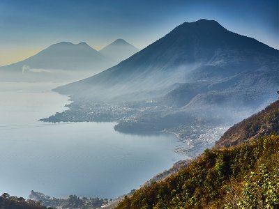 Misty Lake Atitlan, Guatemala