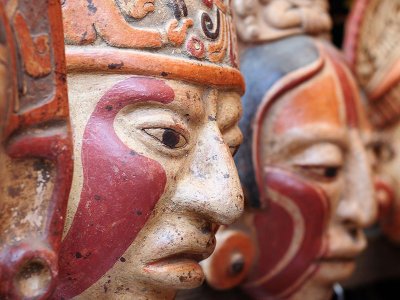 Mayan clay masks