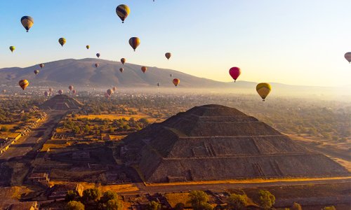 Teotihuacan Pyramids at sunset