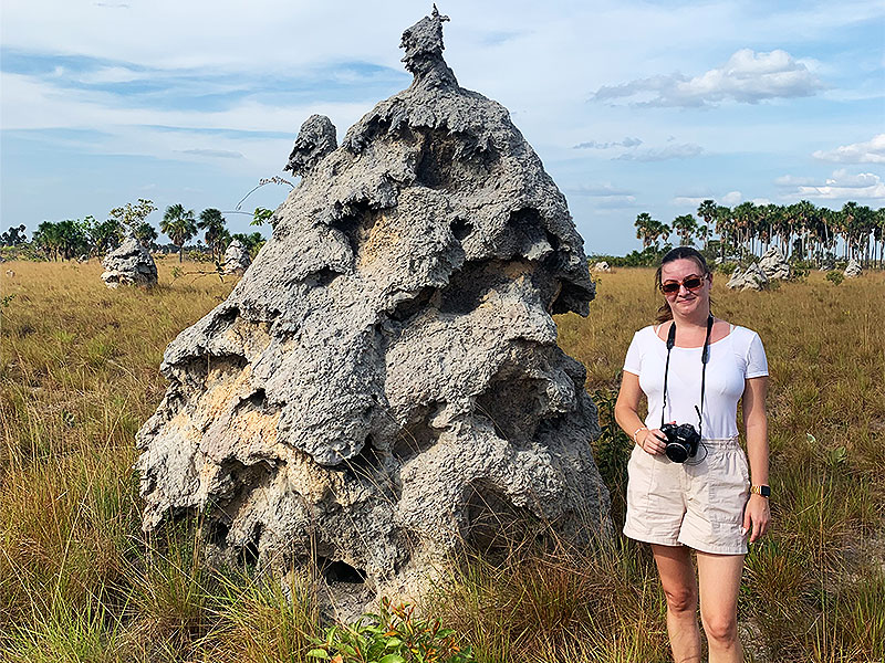 Laura next to ant hill